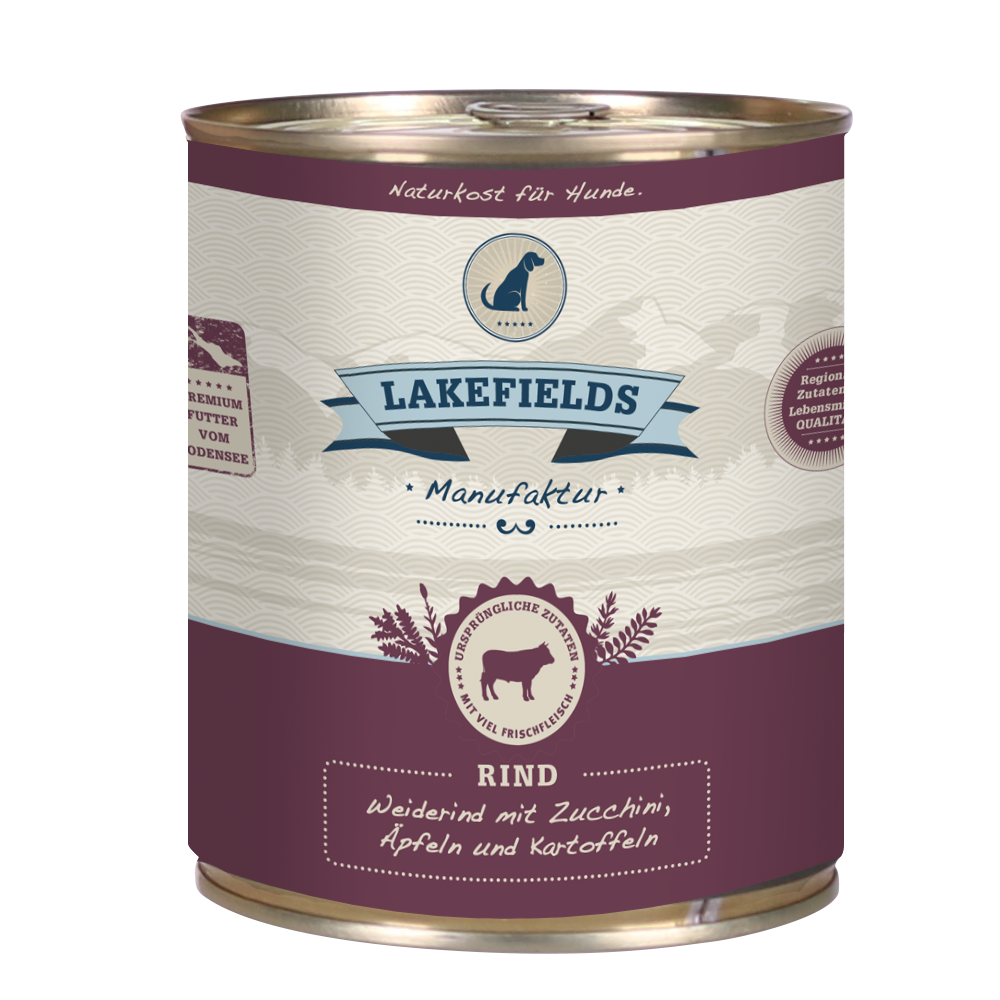 Lakefields Nassfutter für Hunde Rind 800 g