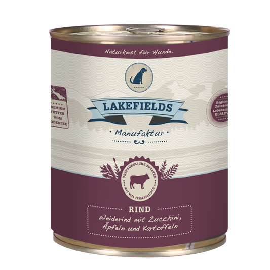 Lakefields Nassfutter für Hunde Rind 6 x 800 g